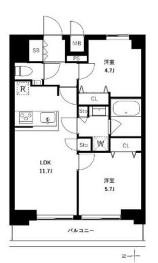 アーバンパーク浅草Ⅱ　1001号室　間取り