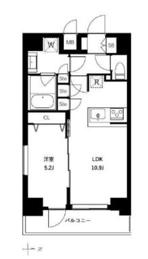 アーバンパーク浅草Ⅱ　508号室　間取り