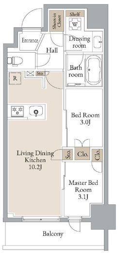 JMFレジデンス浅草橋三丁目　1006号室　間取り