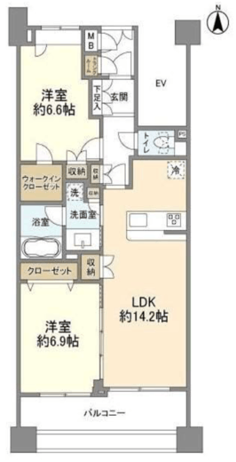 アルス浅草ラルジュール　804号室　間取り