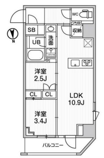 nido SHIN-OKACHIMACHI　304号室　間取り