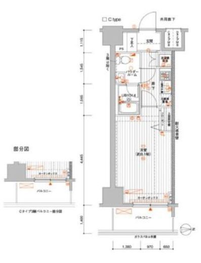 メインステージ元浅草Ⅱ　603号室　間取り