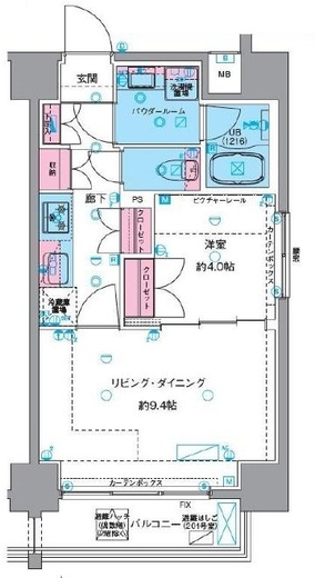 GENOVIA浅草Ⅵskygarden (ジェノヴィア浅草6スカイガーデン)　1001号室　間取り