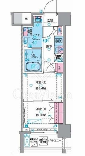 GENOVIA浅草Ⅵskygarden (ジェノヴィア浅草6スカイガーデン)　1007号室　間取り