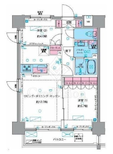 GENOVIA浅草Ⅵskygarden (ジェノヴィア浅草6スカイガーデン)　709号室　間取り