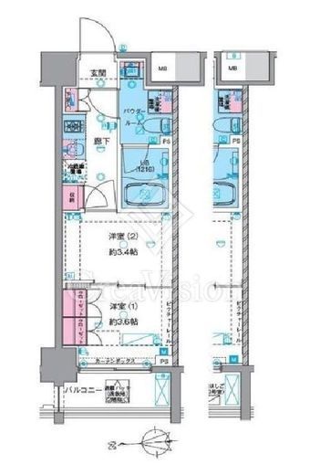 GENOVIA浅草Ⅵskygarden (ジェノヴィア浅草6スカイガーデン)　805号室　間取り
