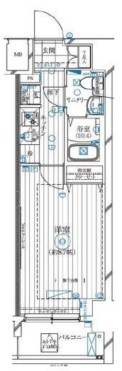 レガリス亀戸　1103号室　間取り