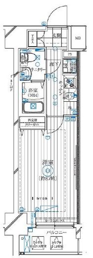 レガリス亀戸　1302号室　間取り