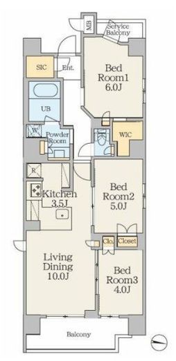 クレストコート錦糸町　408号室　間取り
