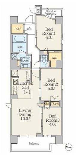 クレストコート錦糸町　608号室　間取り