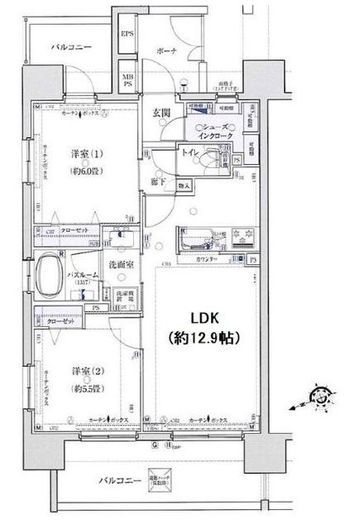 クリオ奥浅草　701号室　間取り
