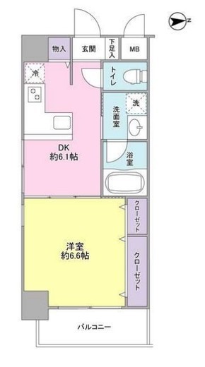 コモドール雷門　603号室　間取り