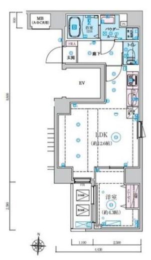 リヴシティ両国五番館　401号室　間取り