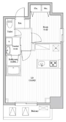 アーバンパーク日暮里　803号室　間取り