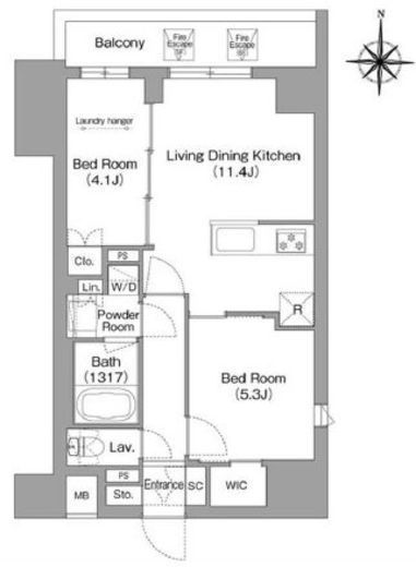 コンフォリア本所吾妻橋Ⅱ　203号室　間取り