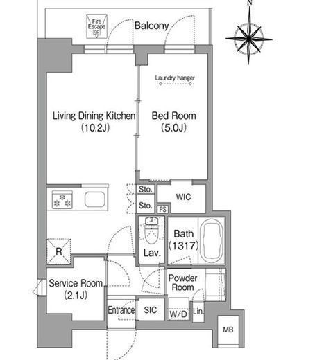 コンフォリア本所吾妻橋Ⅱ　301号室　間取り