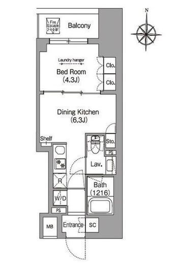 コンフォリア本所吾妻橋Ⅱ　602号室　間取り