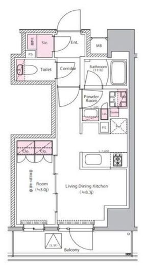 SYFORME NEXT MUKOJIMA (シーフォルムネクスト向島)　304号室　間取り