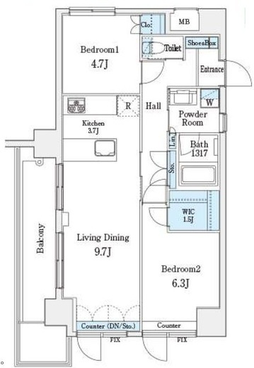 パークキューブ小岩　805号室　間取り