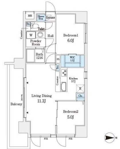 パークキューブ小岩　502号室　間取り