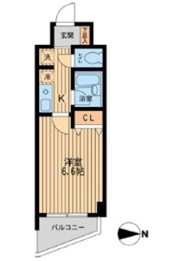 ドゥーエ西大島　407号室　間取り