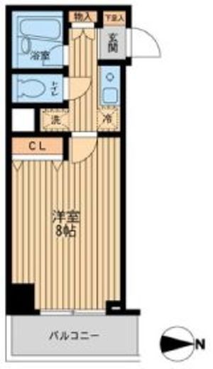 ドゥーエ西大島　410号室　間取り