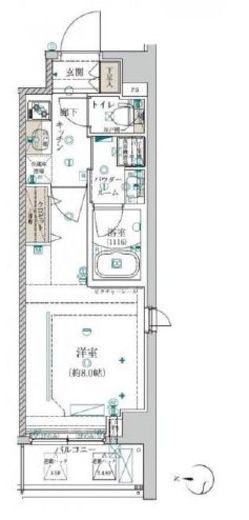 クレイシア両国カルミナ　305号室　間取り