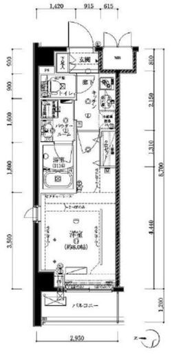 クレイシア両国カルミナ　501号室　間取り