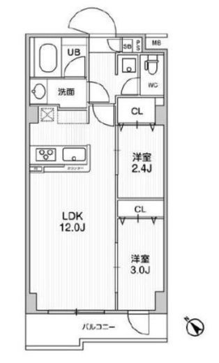 ドゥーエ曳舟　108号室　間取り
