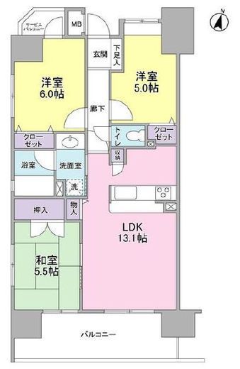 グランカーサ新小岩　1101号室　間取り
