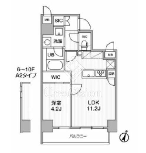 シーズンフラッツ門前仲町　401号室　間取り