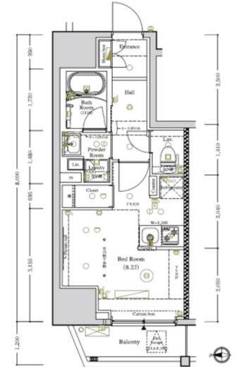 LUMEED南千住　1001号室　間取り