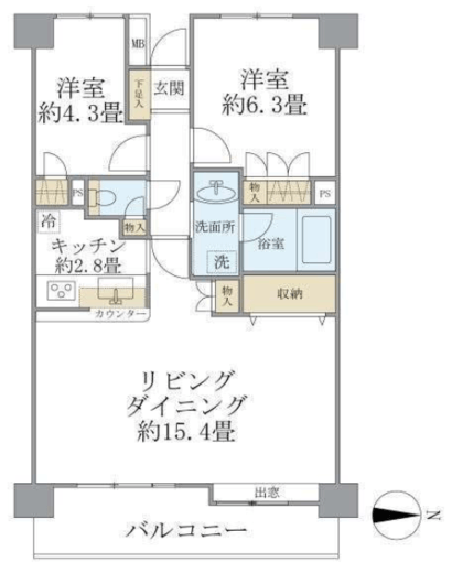 藤和シティホームズ清澄庭園　502号室　間取り