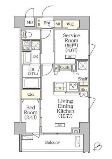 ORSUS清澄白河リバーフロント (オルサス清澄白河リバーフロント)　701号室　間取り