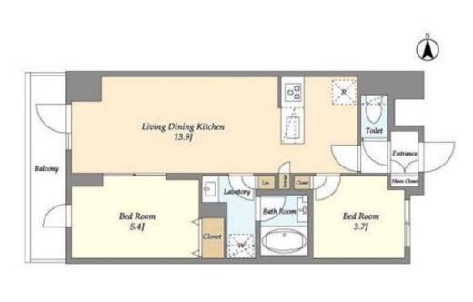 ドゥーエ南砂町Ⅱ　605号室　間取り