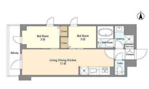 ドゥーエ南砂町Ⅱ　903号室　間取り