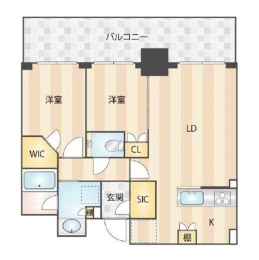 プラウドタワー平井　1012号室　間取り