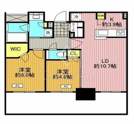 プラウドタワー平井　1506号室　間取り
