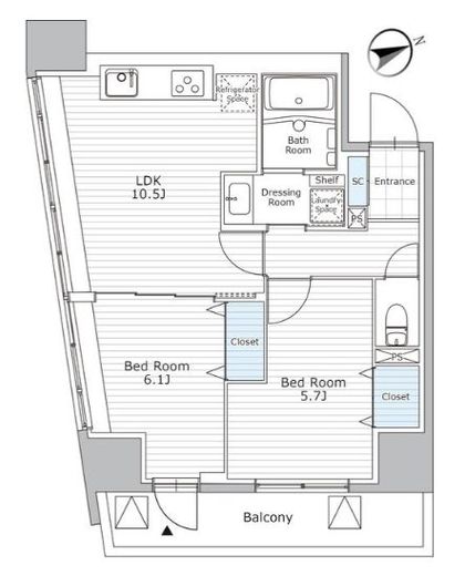 ウィステリア エス 上野　601号室　間取り