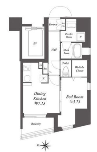 ドゥーエ亀戸Ⅱ　1001号室　間取り