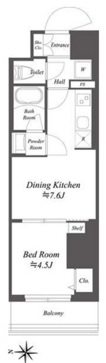 ドゥーエ亀戸Ⅱ　202号室　間取り