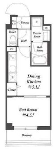 ドゥーエ亀戸Ⅱ　1208号室　間取り