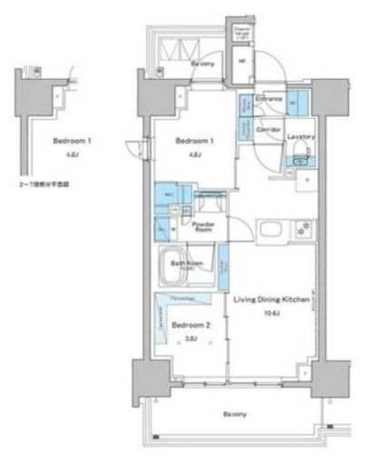 ルフォンプログレ門前仲町プレミア　1501号室　間取り