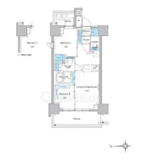 ルフォンプログレ門前仲町プレミア　801号室　間取り