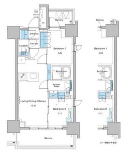 ルフォンプログレ門前仲町プレミア　804号室　間取り