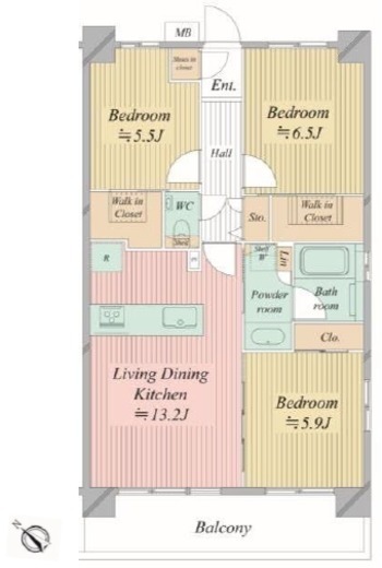 Ｎ－ｓｔａｇｅ船堀　403号室　間取り