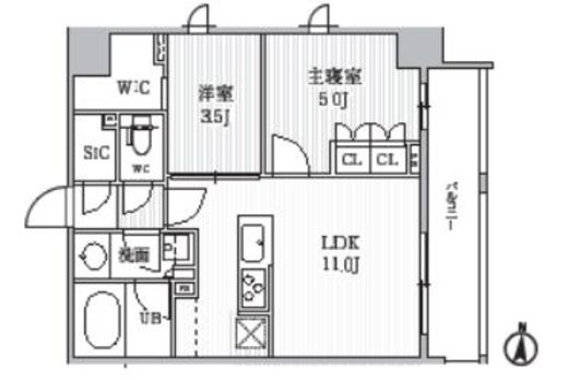 シーズンフラッツ菊川　603号室　間取り