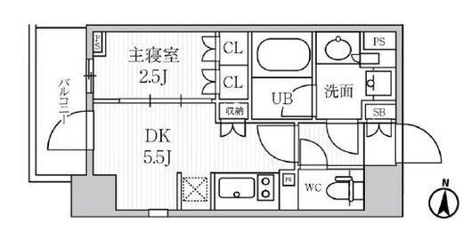 シーズンフラッツ菊川　704号室　間取り