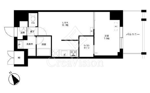 東京マンション　1102号室　間取り