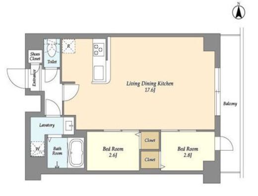 アルファコート一之江　407号室　間取り